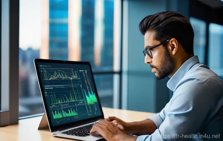 보건학 학술지 제출 - **Prompt:** A focused female researcher in her mid-30s, dressed in a smart casual blazer and trouser...