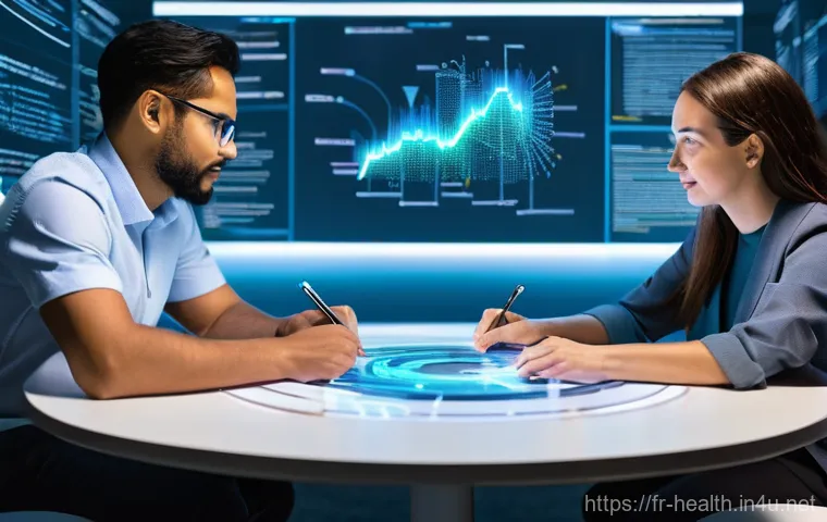 보건학 학술지 제출 - **Prompt:** A male researcher, late 20s to early 30s, with an expression of deep concentration, sits...