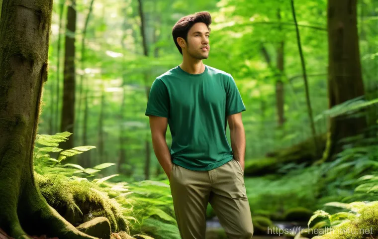 보건학과 환경 오염 - **Prompt:** A serene and vibrant image of a young adult (mid-20s to early 30s) standing in a sun-dre...