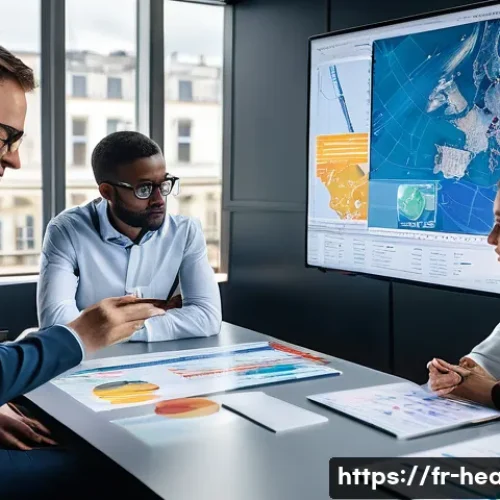 보건학에서의 데이터 분석 - **Prompt:** "A vibrant, modern public health command center in France, bustling with a diverse team ...