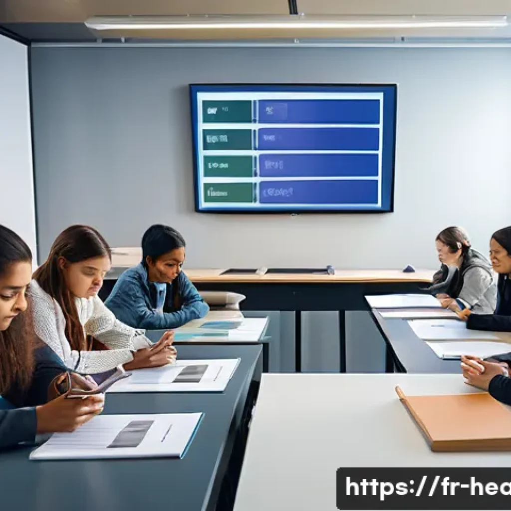 보건학과 교재 추천 - A modern classroom scene in France with diverse university students studying public health textbooks...