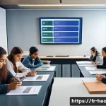 보건학과 교재 추천 - A modern classroom scene in France with diverse university students studying public health textbooks...
